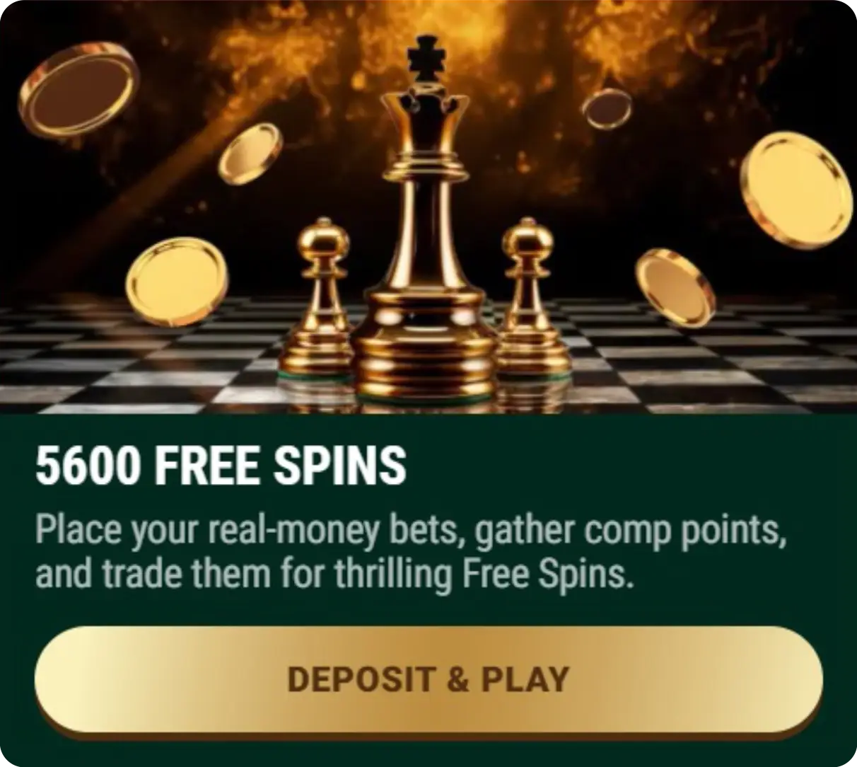 5600 free spins